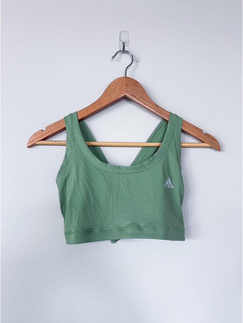 2006 VTG Vintage Y2K Green Cross Back Adidas Sports Bra Logo 2000s Athleisure